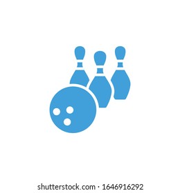 
Vector illustration, bowling icon template