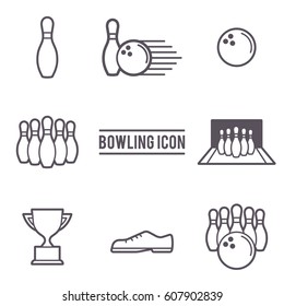 Vector Illustration of Bowling Icons