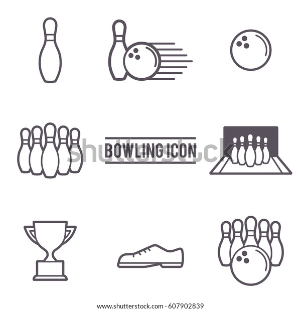 Vector Illustration of\
Bowling Icons