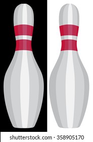  vector illustration, bowling pins 