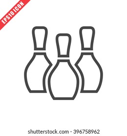 Vector illustration of bowling pins icon