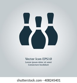 Vector illustration of bowling pins icon