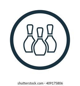 Vector illustration of bowling pins icon