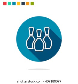 Vector illustration of bowling pins icon