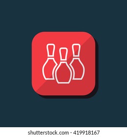 Vector illustration of bowling pins icon