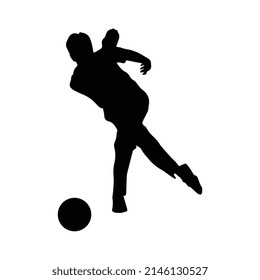 Vector illustration of bowling silhouette