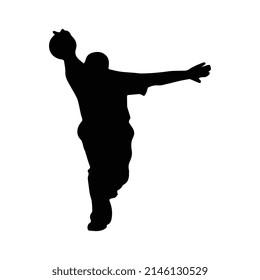 Vector illustration of bowling silhouette