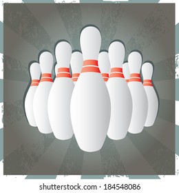 Vector illustration of a bowling skittles