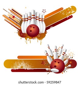 vector illustration of bowling strike