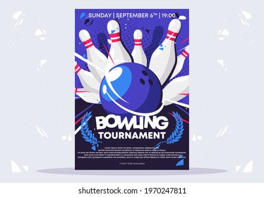 vector illustration of the bowling tournament poster template - Shutterstock ID 1970247811