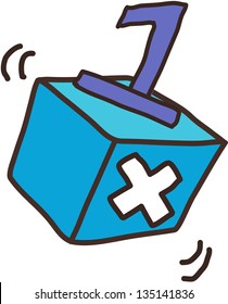 Ilustración vectorial de una caja con 1 signo