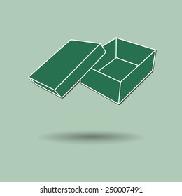 Vector illustration of  box against color background.