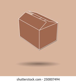 Vector illustration of  box against color background.