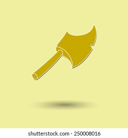 Vector illustration of  box axe color background.