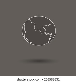 Vector illustration of  box balloon Globe background.