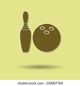 Vector illustration of  box bowling color background.