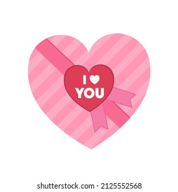 Vector illustration box with candy with lettering i love you.