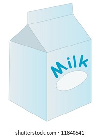 vector illustration of box or carton of milk