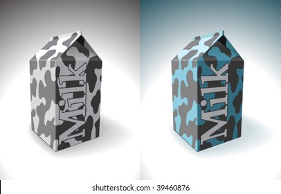 vector illustration of box or carton of milk