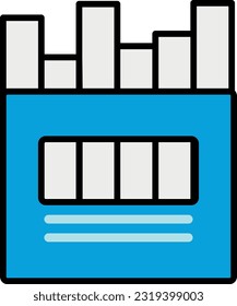 Vector illustration, of box of chalks. White chalk for blackboards.