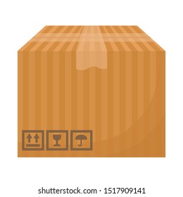 Vector illustration of box and cube logo. Web element of box and brown vector icon for stock.