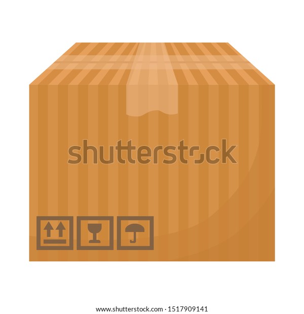 ボックスと立方体のロゴのベクターイラスト ボックスのウェブエレメントと ストック用の茶色のベクター画像アイコン のベクター画像素材 ロイヤリティフリー
