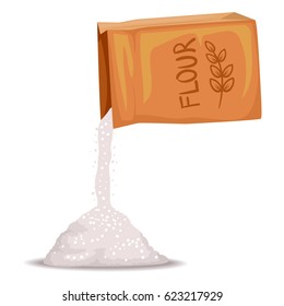 Vector Illustration of Box of Flour Pouring