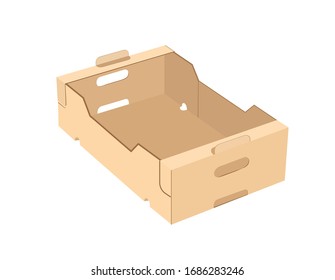 Vector illustration of a box for fruits