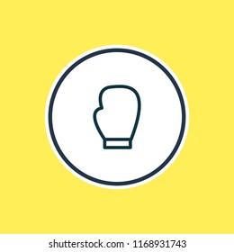 Vector illustration of box glove icon line. Beautiful hobby element also can be used as kickboxing icon element.