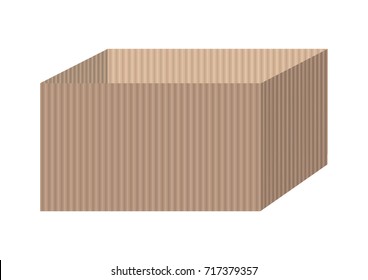 Vector illustration of box made of corrugated cardboard