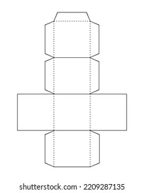 Vector illustration of box model, cube template on white background