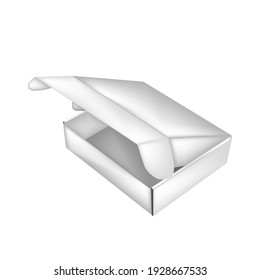 Vector illustration of box packaging mockup isolated on white background