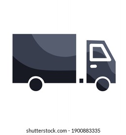 vector illustration of a box truck icon, a cargo truck.  illustration for delivery.  flat minimalist design eps 10