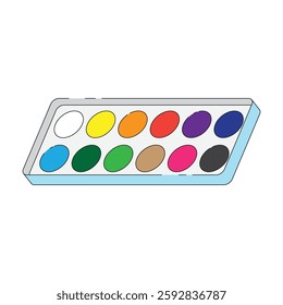 vector illustration of a box of watercolors