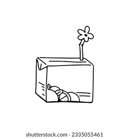vector illustration of boxed fruit drink