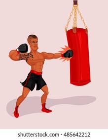 Vector illustration of a boxer