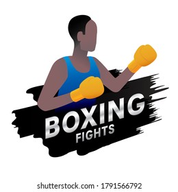 Vector illustration of boxer in action. Sports concept. 