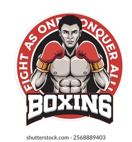 Vector Illustration of Boxer with Detailed Vector Illustration Available for Logo Badge