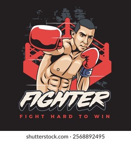 Vector Illustration of Boxer in Detailed Vector Illustration Available for Tshirt Design