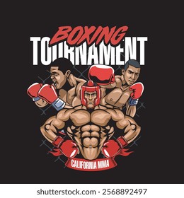 Vector Illustration of Boxer in Detailed Vector Illustration Available for Tshirt Design