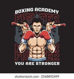 Vector Illustration of Boxer in Detailed Vector Illustration Available for Tshirt Design