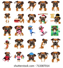 A vector illustration of a Boxer Dog Emoji Emoticon Expression