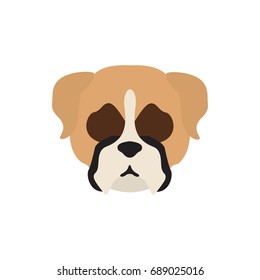 Vector illustration of boxer dog head. Isolated on white background.