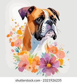 Vector illustration of a Boxer face