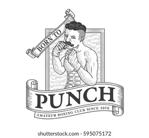 Vector illustration of boxer with gloves
