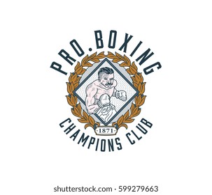 Vector illustration of boxer with gloves