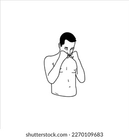 vector illustration of boxer man
