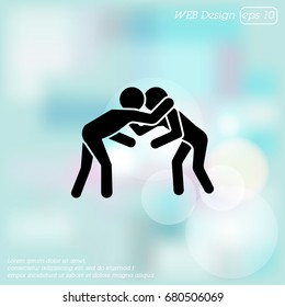 Vector illustration. Boxers icon