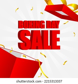 vector illustration for boxing day-offer banner, greeting, flyer