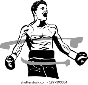 ilustración vectorial del luchador boxeador